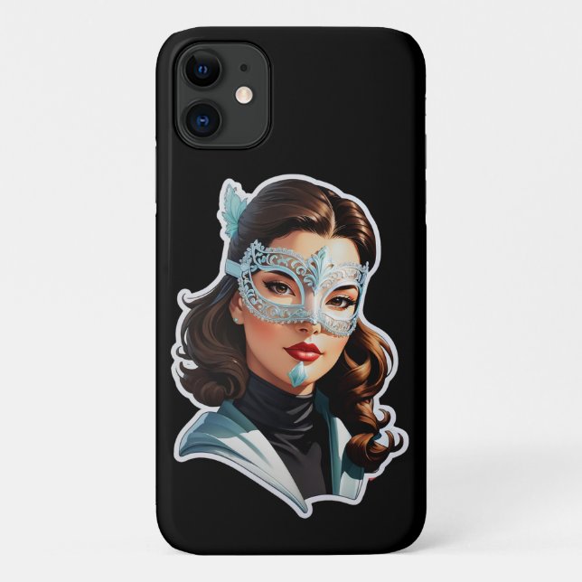 Funda De Case-Mate Para iPhone La dama enmascarada veneciana (Reverso)