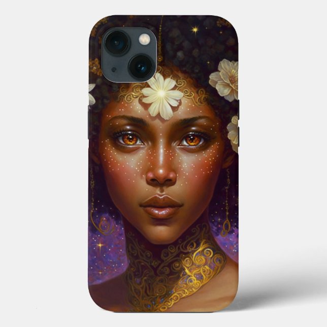Funda De Case-Mate Para iPhone La diosa negra afroamericana reina fantasía arte C (Reverso )