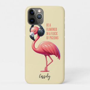 Funda Para iPhone 11 Pro ¡La diversión del flamingo amante de la música!