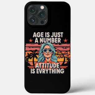 Funda Para iPhone 13 Pro Max La Edad Es Sólo Un Número, Una Mujer Anciana Retro