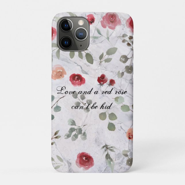Funda De Case-Mate Para iPhone La elegante y espléndida Rosa Roja de Mármol (Reverso)