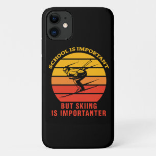 Funda Para iPhone 11 La escuela es importante pero esquiar es más impor