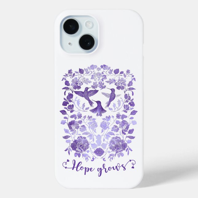 Funda De Case-Mate Para iPhone La esperanza crece - Lavender Linocut Bird Inspira (Reverso )