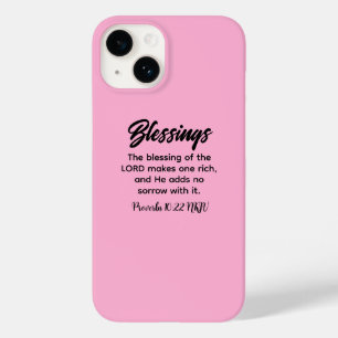 Funda Para iPhone 14 De Case-Mate La fe cristiana rosada bendice la biblia contra la
