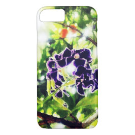 Funda Para iPhone 8/7 La flor azul violeta parece una pintura al óleo