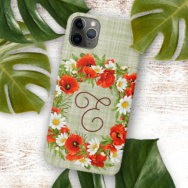Funda Para iPhone 11 Pro Max La guirnalda amarilla blanca de la adormidera roja
