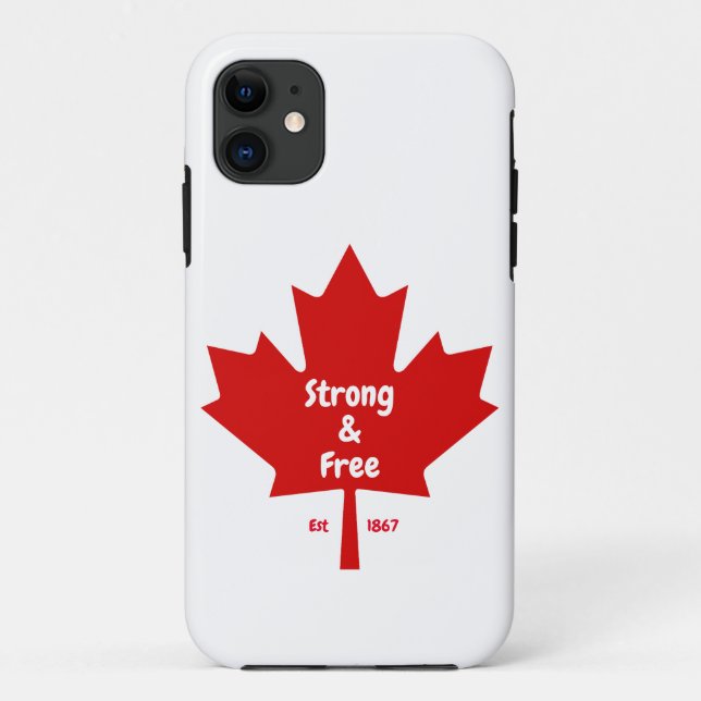 Funda De Case-Mate Para iPhone La hoja de arce "fuerte y libre" (Reverso)