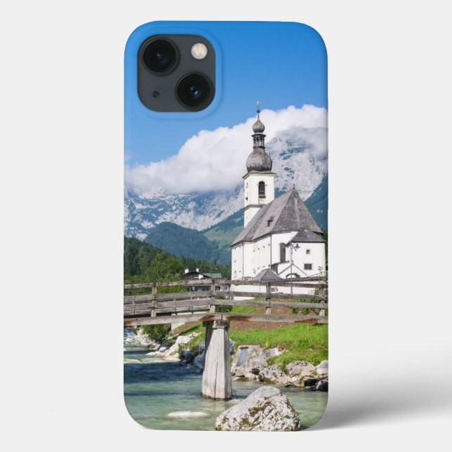 Funda De Case-Mate Para iPhone La iglesia parroquial de Ramsau en Baviera, Aleman (Reverso)