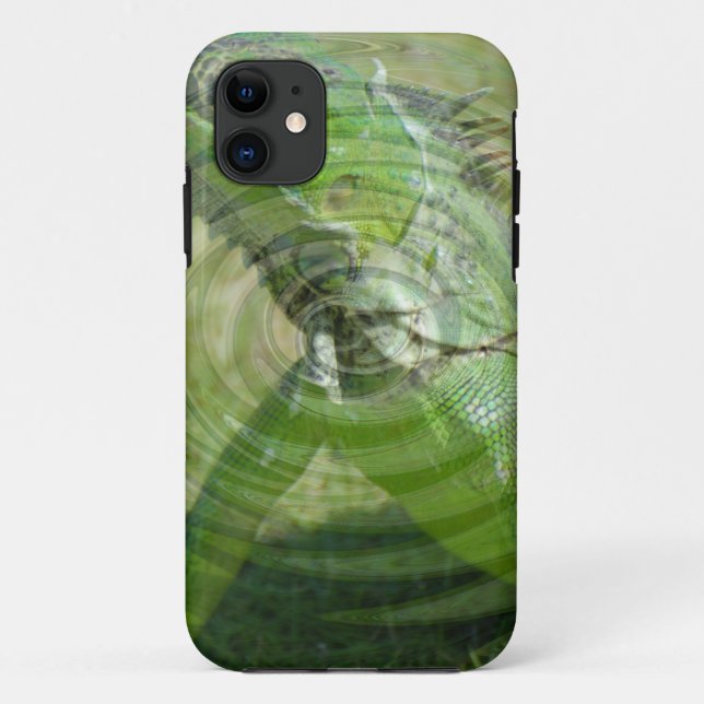 Funda De Case-Mate Para iPhone La iguana verde (Reverso)