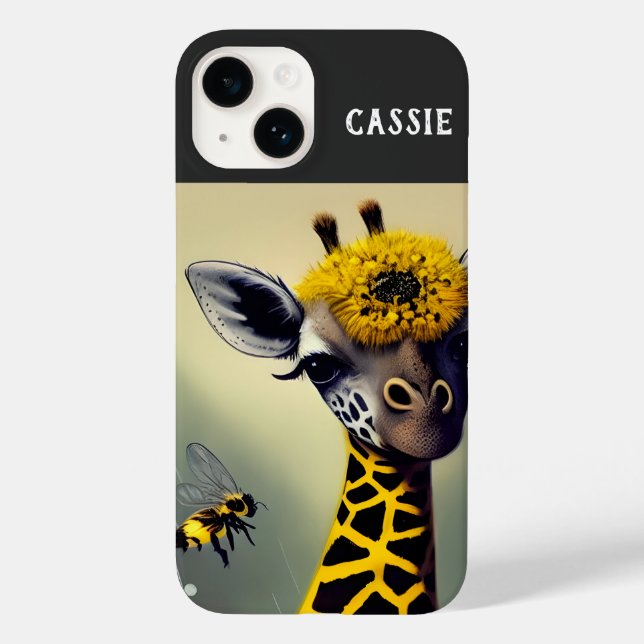 Funda De Case-Mate Para iPhone La jirafa de burbujas personalizada (Reverso )