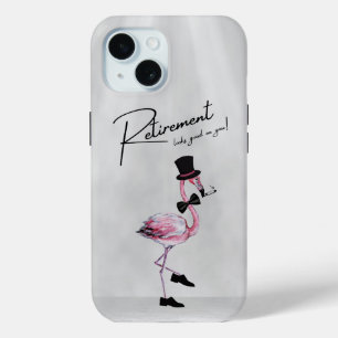 Funda Para iPhone 15 ¡La jubilación te queda bien! Flamingo rosado