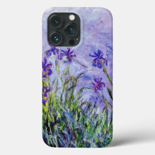 Funda Para iPhone 13 Pro La lila de Claude Monet irisa el azul floral del