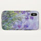 Funda De Case-Mate Para iPhone La lila de Claude Monet irisa el azul floral del (Reverso (horizontal))