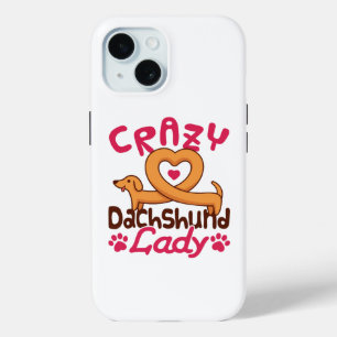 Funda Para iPhone 15 La loca Dachshund Lady Doxie Mom