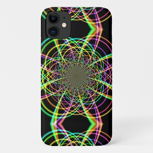Funda De Case-Mate Para iPhone La loca espiral arcoiris (Reverso)