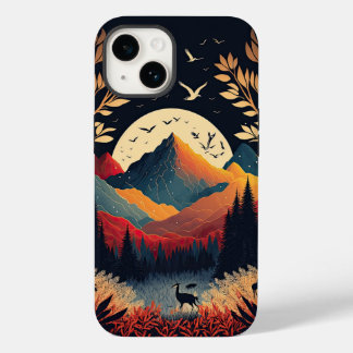 Funda Para iPhone 14 De Case-Mate La luna levantándose detrás de coloridas montañas 