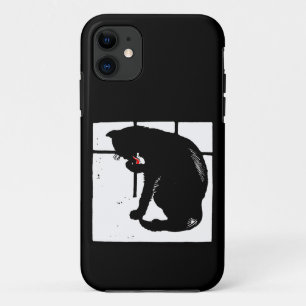 Funda Para iPhone 11 La madera victoriana corta el gato negro