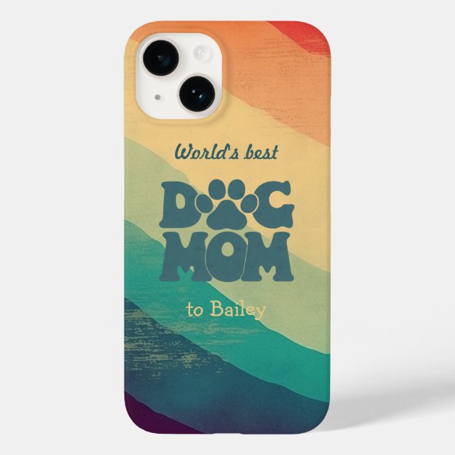 Funda De Case-Mate Para iPhone La madre del perro Retro Groovy personalizada (Reverso )