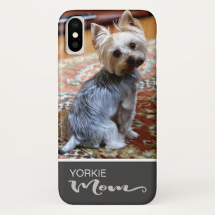 Funda Para iPhone X La mamá de Yorkshire Terrier Yorkie añade su foto