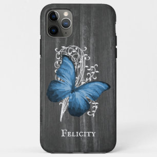 Funda Para iPhone 11 Pro Max La mariposa azul-rusa personalizada