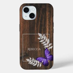 Funda Para iPhone 15 La mariposa púrpura rusa personalizada
