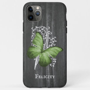 Funda Para iPhone 11 Pro Max La mariposa rusa verde personalizada