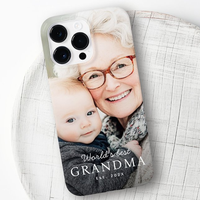 Funda De Case-Mate Para iPhone La mejor abuela del mundo, foto del año próximo (World's best grandma grandmother est year photo Case-Mate iPhone case)