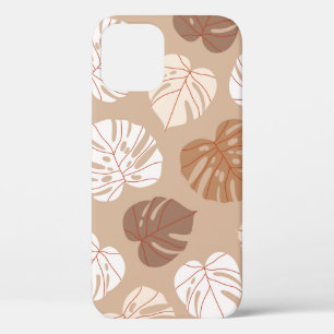 Funda Para iPhone 12 La monstera beige deja un patrón ininterrumpido. T