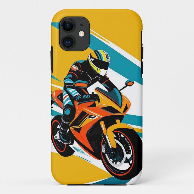 Funda De Case-Mate Para iPhone La motocicleta se inclina en un giro agudo (Reverso)