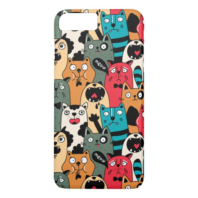 Funda De Case-Mate Para iPhone La multitud de gatos (Reverso)