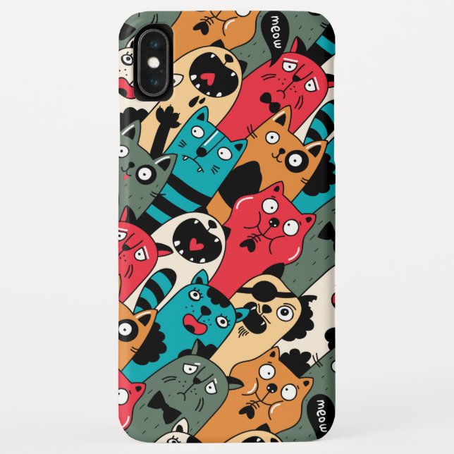 Funda De Case-Mate Para iPhone La multitud de gatos (Reverso)
