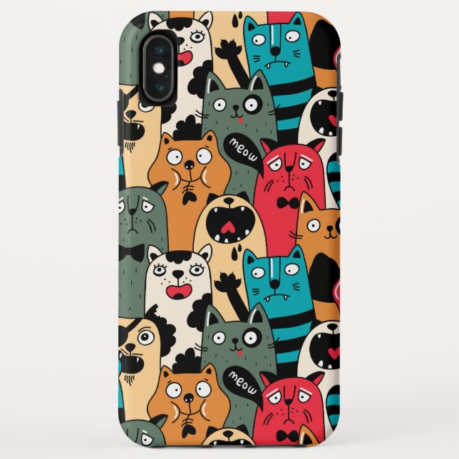 Funda De Case-Mate Para iPhone La multitud de gatos (Reverso)