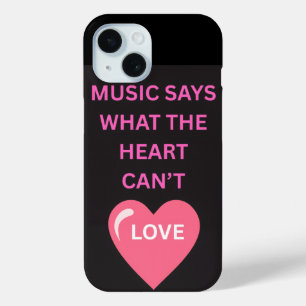 Funda Para iPhone 15 La música dice lo que el corazón no puede Apple i