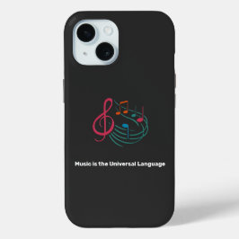 Funda Para iPhone 15 "La música es el lenguaje universal". AMANTE DE MÚ