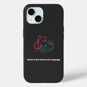 Funda Para iPhone 15 "La música es el lenguaje universal". AMANTE DE MÚ