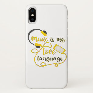 Funda Para iPhone X La música es mi lenguaje amoroso frase romántica