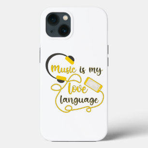 Funda Para iPhone 13 La música es mi lenguaje amoroso frase romántica
