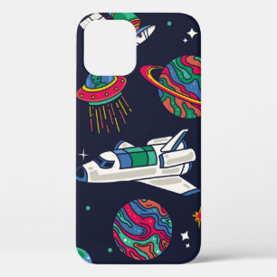 Funda Para iPhone 12 La nave espacial en Galaxy es un patrón sin fisura