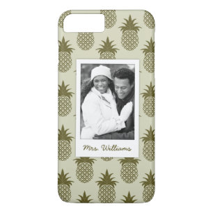 Funda Para iPhone 8 Plus/7 Plus La piña de color caqui el Pattern añade su foto