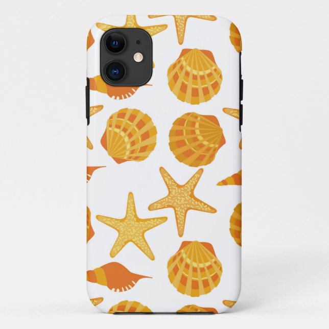 Funda De Case-Mate Para iPhone La playa anaranjada Shell modela (Reverso)