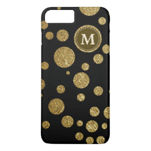 Funda Para iPhone 8 Plus/7 Plus la polka pega el oro en negro, personalizado