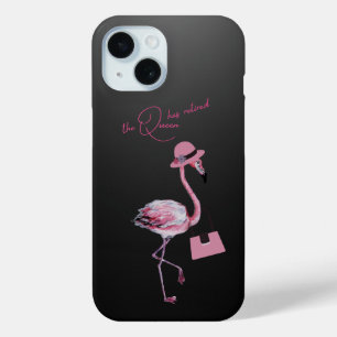 Funda Para iPhone 15 La Reina Se Ha Retirado Moda Clásica Flamingo Rosa