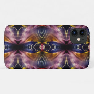 Funda Para iPhone 11 La repetición de seda en negro y borgoña infló la