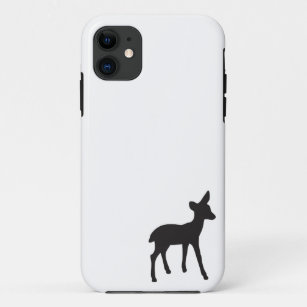 Funda Para iPhone 11 La silueta blanca y negra de ciervo kawaii lindo