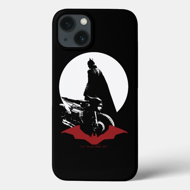 Funda De Case-Mate Para iPhone La silueta de la motocicleta Batman (Reverso)