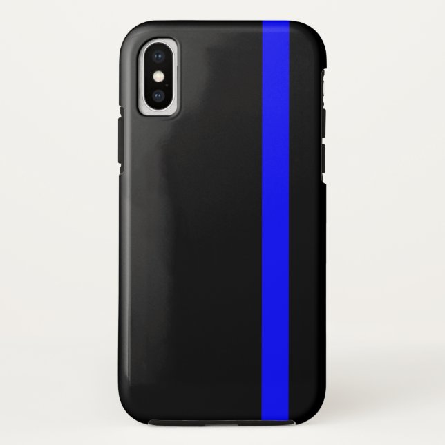 Funda De Case-Mate Para iPhone La simbólica delgada línea azul vertical (Reverso)