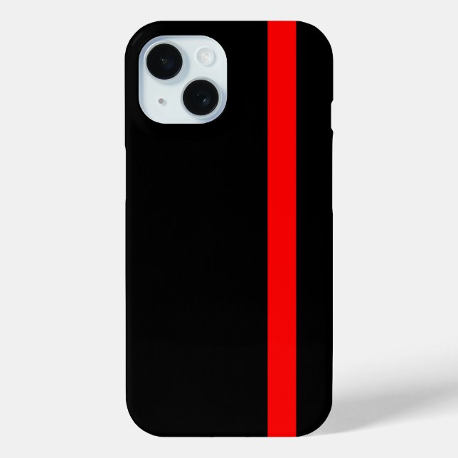 Funda De Case-Mate Para iPhone La simbólica delgada línea roja en negro (Reverso )