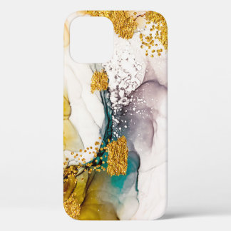 Funda Para iPhone 12 La ternura pastel: arte de los remolinos dorados.