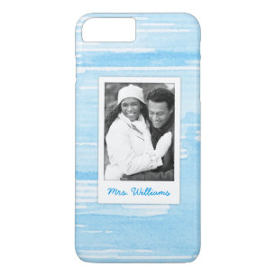 Funda Para iPhone 8 Plus/7 Plus La textura azul azul abstracta el   añade la foto