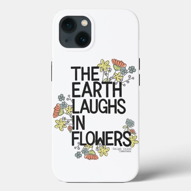 Funda De Case-Mate Para iPhone La Tierra ríe en flores (Reverso )